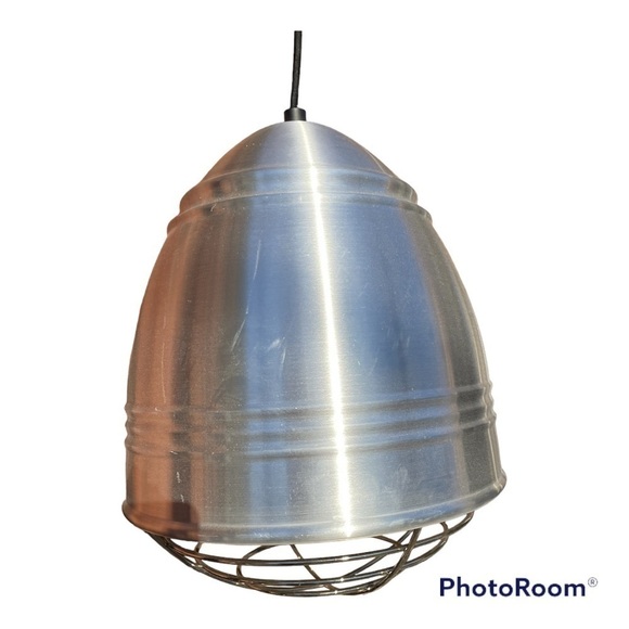 Loft Pendant Light in Brushed Aluminum with White Interior - Picture 1 of 8